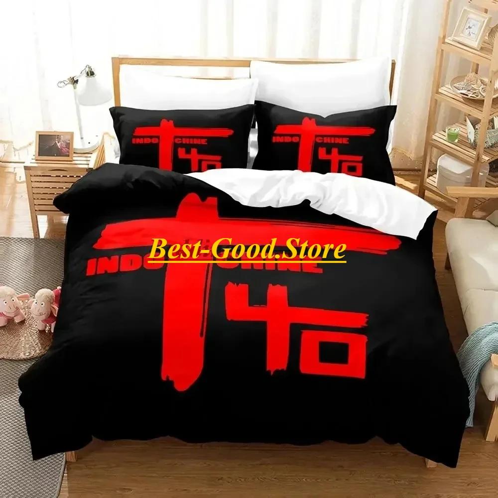 Logo Indochine Rock Bedding Set Duvet Cover Sheet Printed Bed Set Pillowcase Bed Full Queen King Size Comforter Bedroom