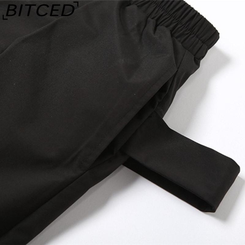 BITCED Spring/Summer Women's Solid-Color Streetwear High-Waisted Relaxed-Fit Wide-Leg Pants