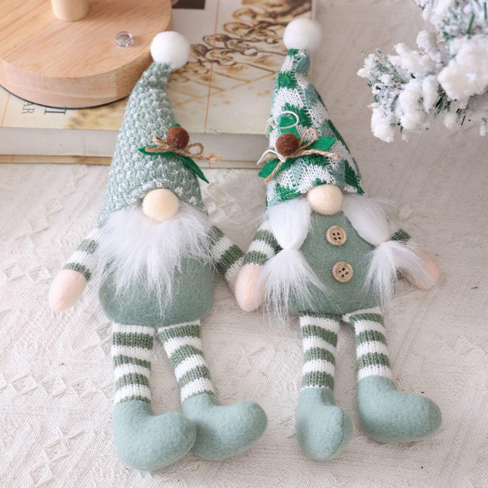Green Christmas Decorations High-grade Long-Legged Rudolf Pendant Cartoon Creative Christmas Gnome Doll Christmas Gift Ornaments