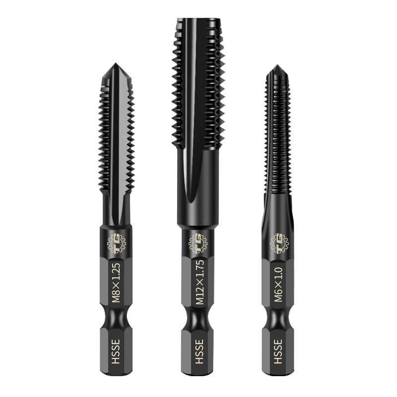 Tiangong High-Speed Steel Hex Handle Straight Groove Tap for M3-M12 Tapping In Stainless Steel & Cast Iron.