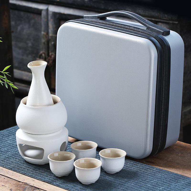 Creative Ceramic Wine Warmer - Yellow Wine Heating Set with Hot Water Pot