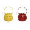 Set of 2 Red Yellow Metal Cup Flowers Decorative Hanging Lanterns Tea Light Candle Holders- T Light Candle Holders