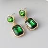 Contemporary Square Shape Earrings Crystals Accent Metal Everyday Elegant for Parties and Professional Settings