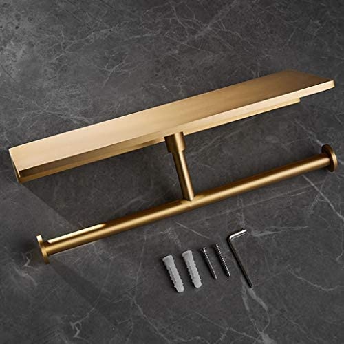 Golden Toilet Paper Holder, Bathroom Shelf, Hotel Paper Roll, Brass Toilet Paper Holder, Kitchen Bathroom Roll Paper Holder