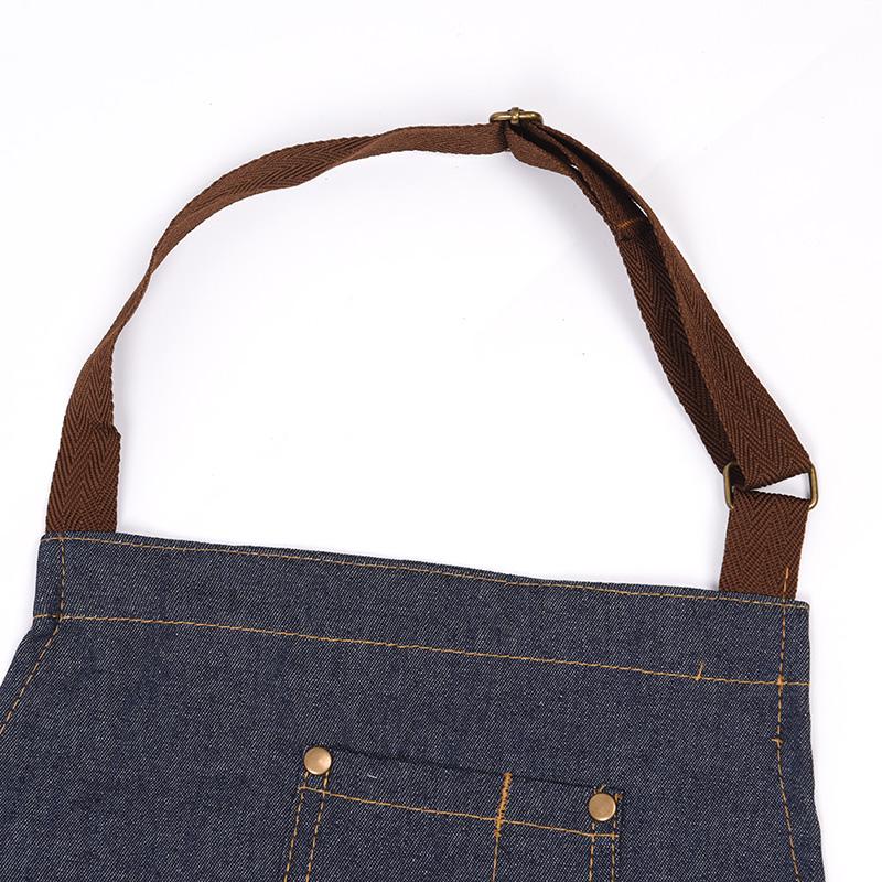 Adults Denim Blue Cooking Kitchen Restaurant Work Bib Apron Dress With Pocket