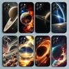 Saturn Solar System Phone Case For iPhone 17,16,15,14,13,12,Pro,Max,Plus,E,SE4,Air,Mini Black Soft Cover