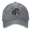 Horse Head Graphic Denim Dad Hat Vintage Washed Baseball Cap Adjustable Casual Outdoor Cap
