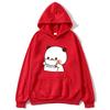 BuBu Panda’s Love Message To DuDu Bear Hoodie Kawaii Cartoon Graphic Sweatshirt Couple Clothes Men Women's Pullover