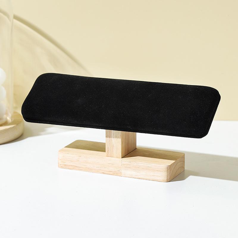 T Shaped Bracelet & Bangle Display Rack Wooden Base PU Leather Velvet 1PC for Watch Jewelry Retail Display Gift for Sellers