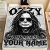 1PC Custom Name Ozzy Osbourne Patterned Flannel Blanket Suitable For All Seasons for Home Decor Warmth and Comfort Gifts Holiday Present_lx