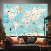 World Map Background Fabric, Durable Polyester Material, Suitable for Indoor and Outdoor Use, Birthday, Christmas, Etc.