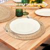 18-38cm Braided Placemat Hand Woven Hot Pad Plate Charger Round Coaster Cup Mat  Dining Table