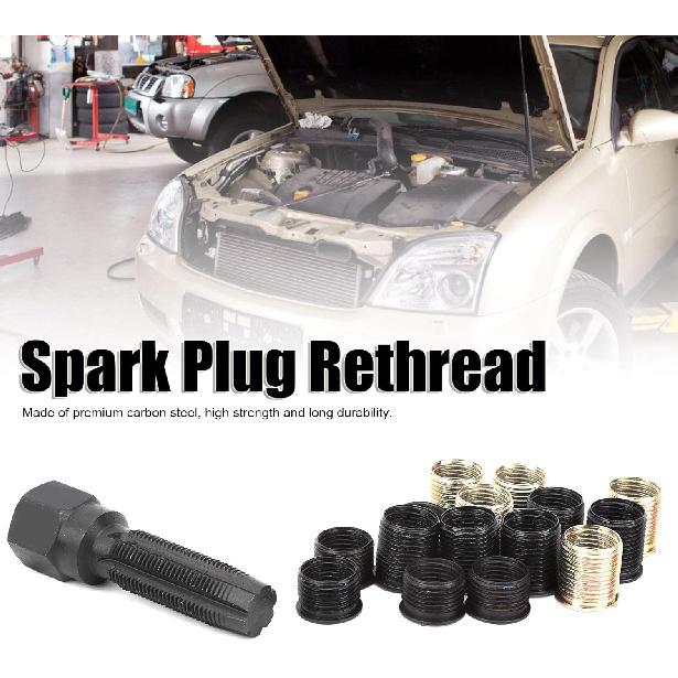 Spark Plug Thread Repair Kit, M16 x 1.25 Screw Tap Portable Carbon Steel Rethread Kit, M14x1.25 Spark Plug Thread Repair Tool