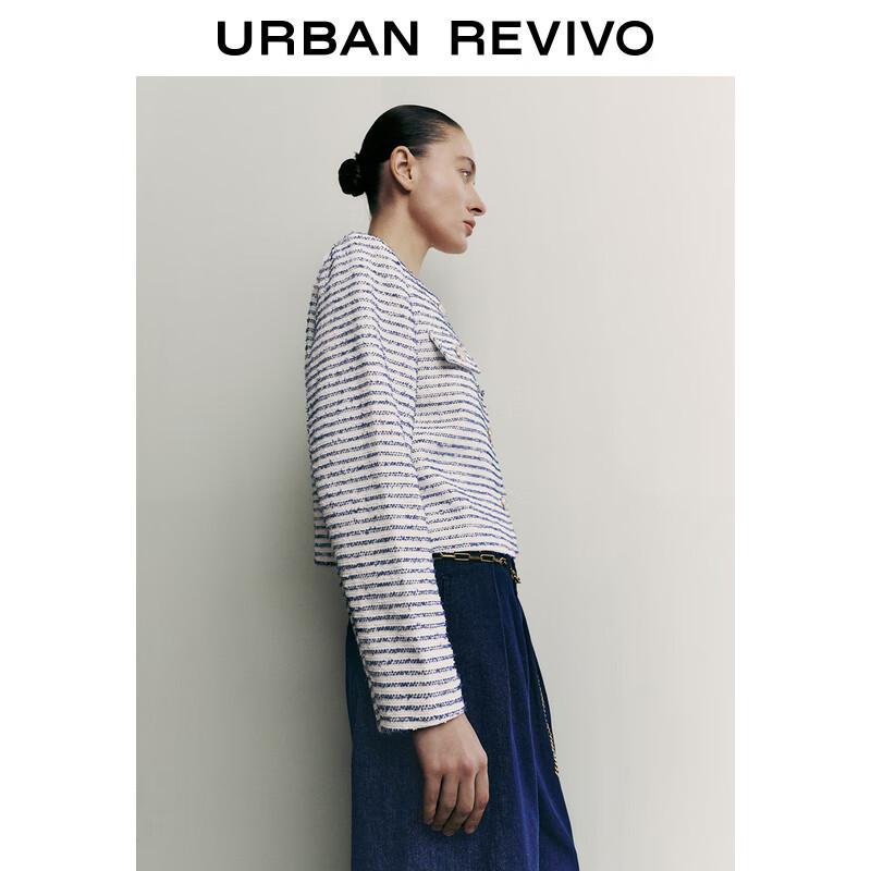 UR 2024 Spring Women's Retro Striped Casual Jacket