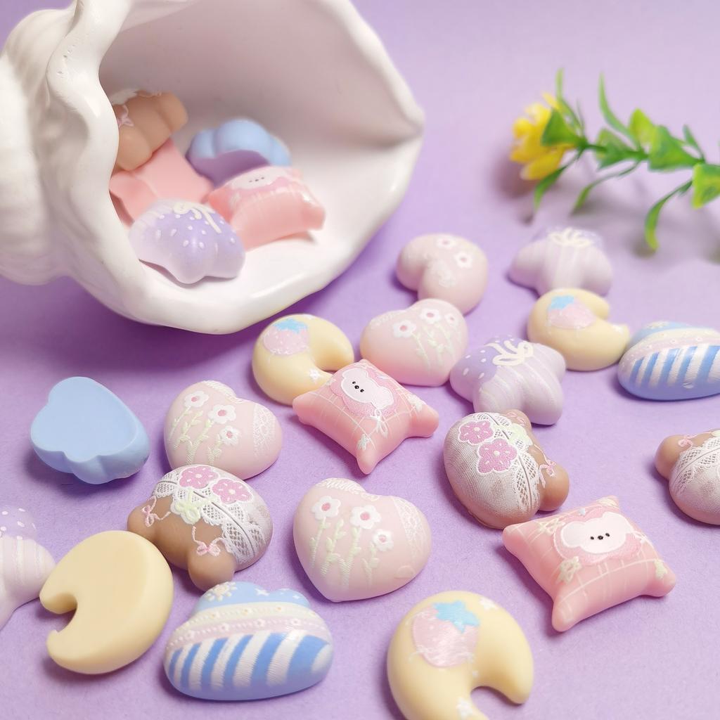 100pcs Kawaii Simulated Mini Clouds Sun Rainbow Stars Moon Resin Cabochon DIY for Keychain Earrings Jewelry Scrapbooking