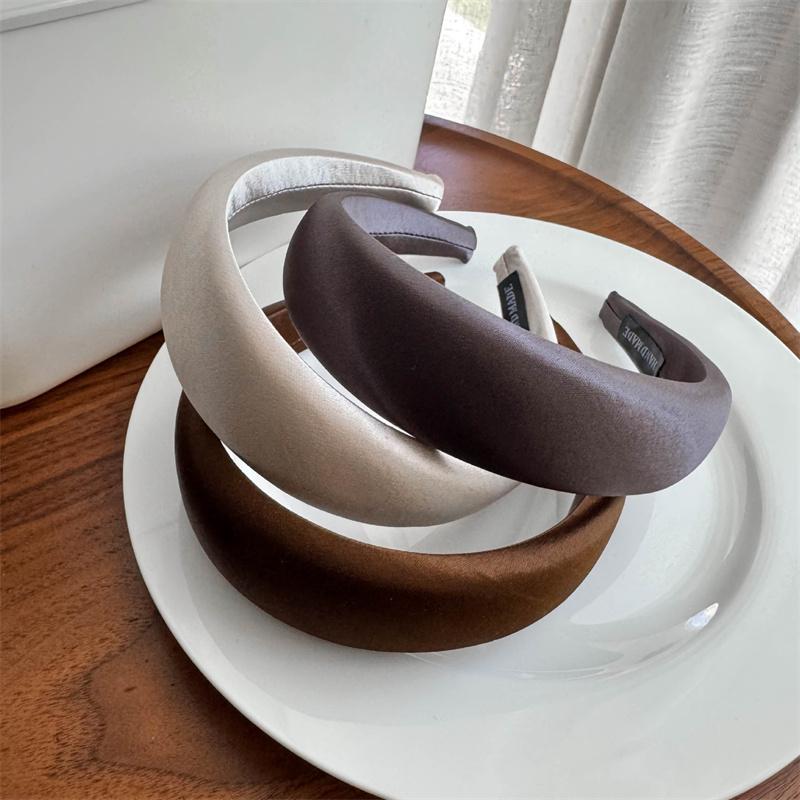 4CM Able Women's Satin Headbands Thick Sponge Padded Hairbands for Ladies Casual Hair Hoops Accessories
