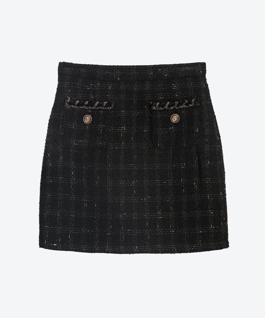 UNTAGE Boucle Tweed Mini Skirt (Black)_Uws-Fs03