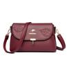 Soft Leather Embossed Shoulder Bag for Middle-aged Ladies, Crossbody Bag, Trendy Bag