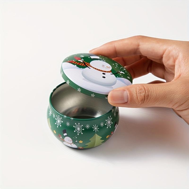 2pcs Festive Christmas Candle Jars, Mixed Colors, 2.2oz Metal Tin Boxes, for Candle Making, Decorations, Party Supplies, and Gift Jars