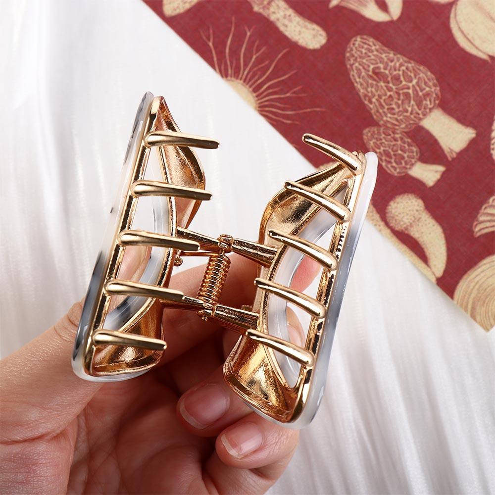 Hollow Out Mini Hair Claw Elliptic Acetic Acid Barrettes Retro Acetate Hair Clips  Daily