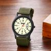 Simple Waterproof Luminous Arabic Military Style Luminous Quartz Large Dial Green Men's Watch Numerals, Watch, 24-Hour Pointer, Movement, -