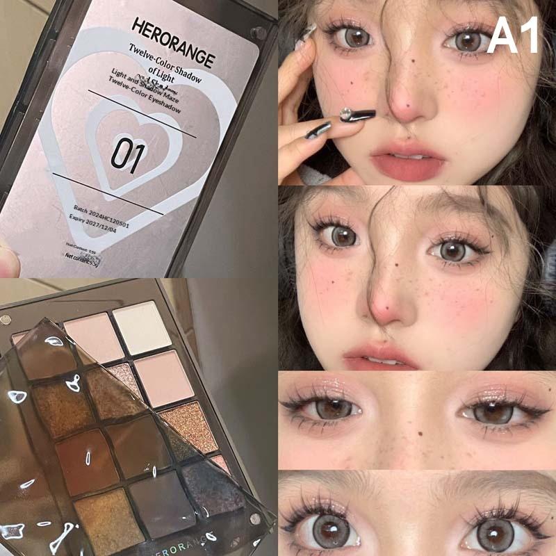 Herorange 12-Color Eyeshadow Palette With Multiple Colors To Suit All Makeup Looks Dark Eyeshadow Palette