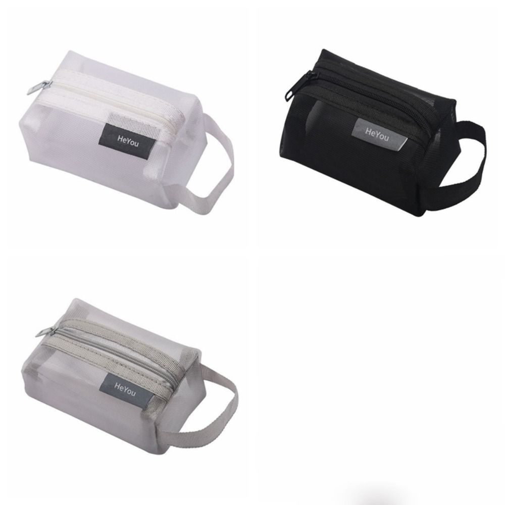 Nylon Small Coin Purse Transparent Transparent Cosmetic Bag Portable Mesh Storage Bag  Girl