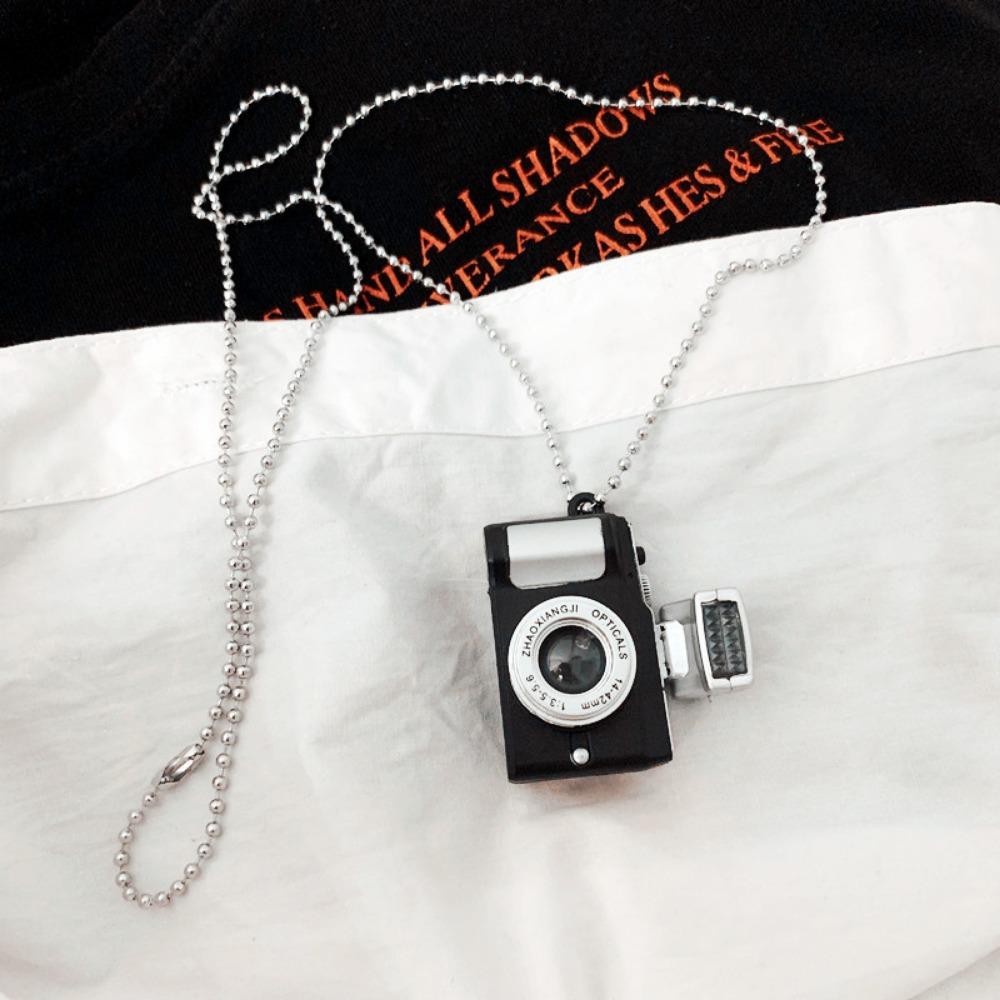 

Camera Pendant Necklace 2026 New Kpop Hip-Hop Simple Personality Women Men Punk Y2K Charms Jewelry Accessories чёрный