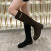Brand Women's Boots Square Toe Chunky Heel Riding Boots for Women Platform Shoes Outdoor Casual Dress Women's Knee High Boots