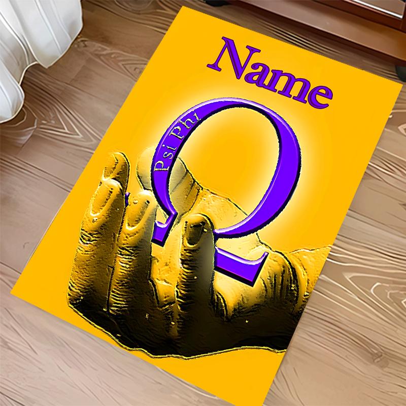 Custom personalization Omega Psi Phi Print Area Rug - Soft, Washable Non-Slip Indoor Mat,Living Room,Home&Office Decorative Rug