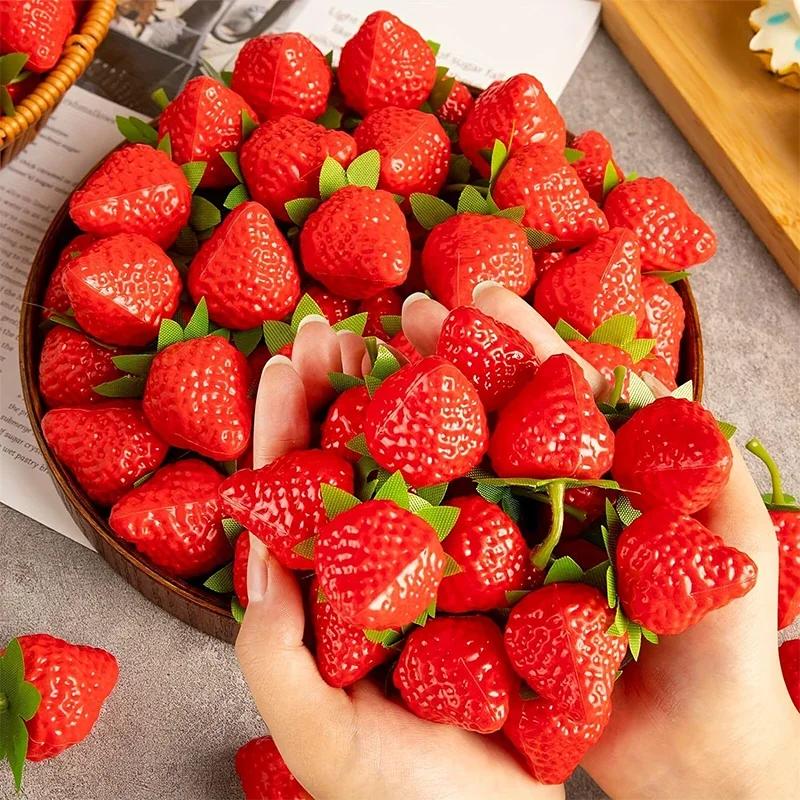 10/20pcs Simulation strawberry artificial strawberry fake fruit home holiday party decoration photography props