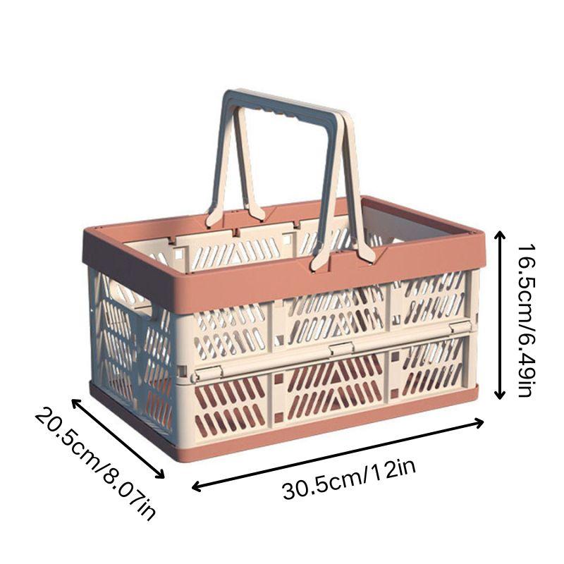 Opvouwbare Mand Buiten Draagbare Picknickbox Met Handvat Kamperen Opvouwbare Opbergplastic Doos Grote Boodschappenmand Supermarkt