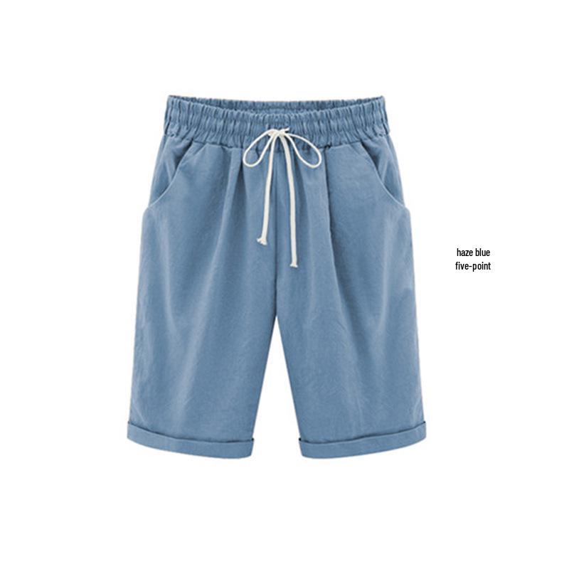 

Women s Plus Size Drawstring Mid-Length Over-the-Knee Casual Summer Pants 9XL
