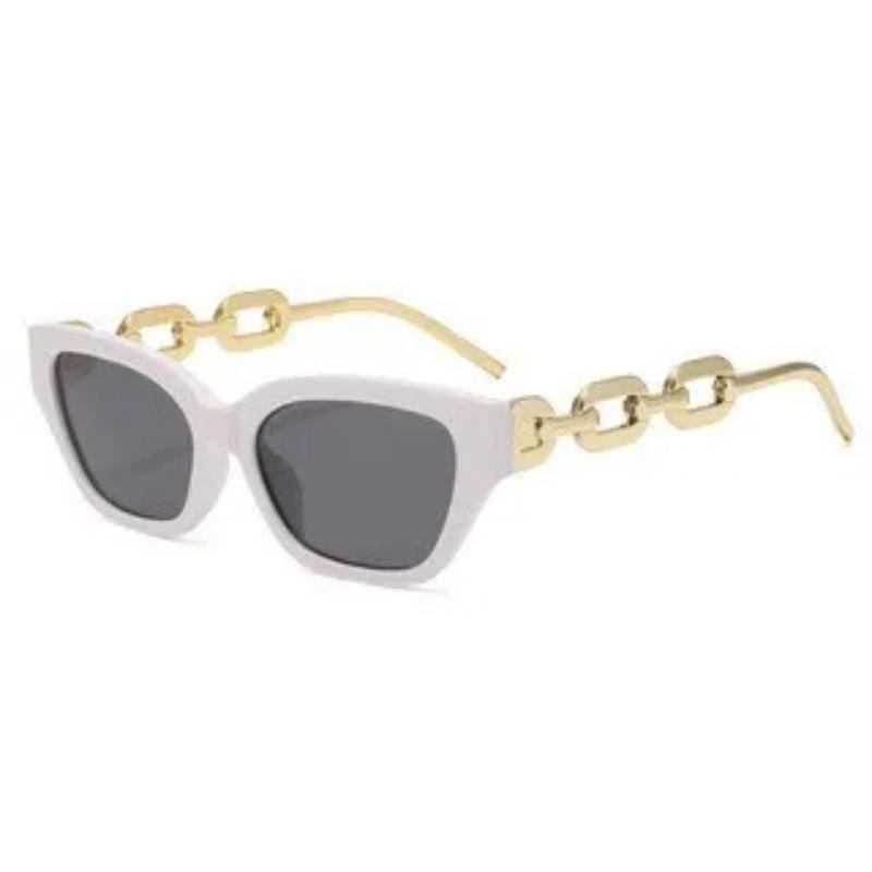 INS Vintage Cat Eye Sunglasses Women  Trend New Fashion Small Metal Chain Sunglasses Elegant Eyeglasses Fashion Black Shades