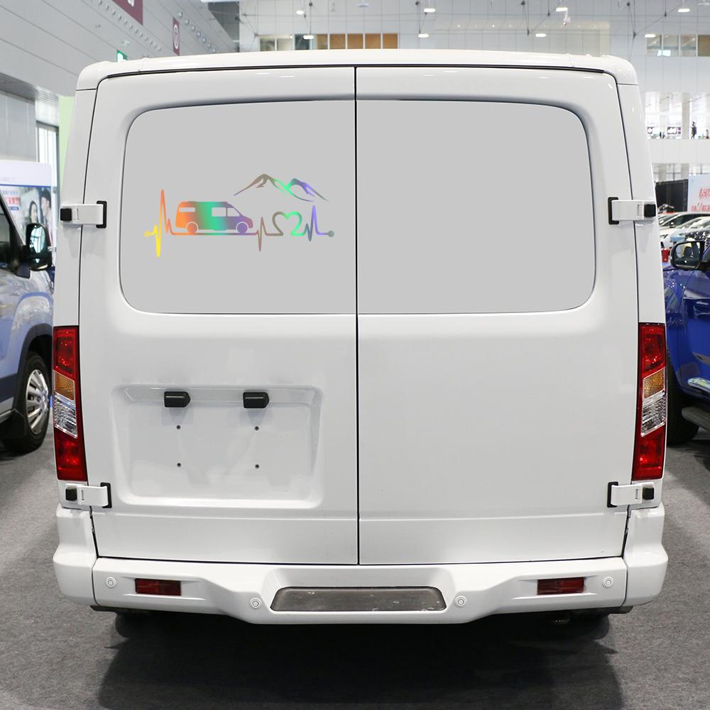 Various Sizes Camper Van Vinyl Decal Car Mountain Style Sticker Waterproof Auto Decoration On Car Body Bumper Rear Window Laptop