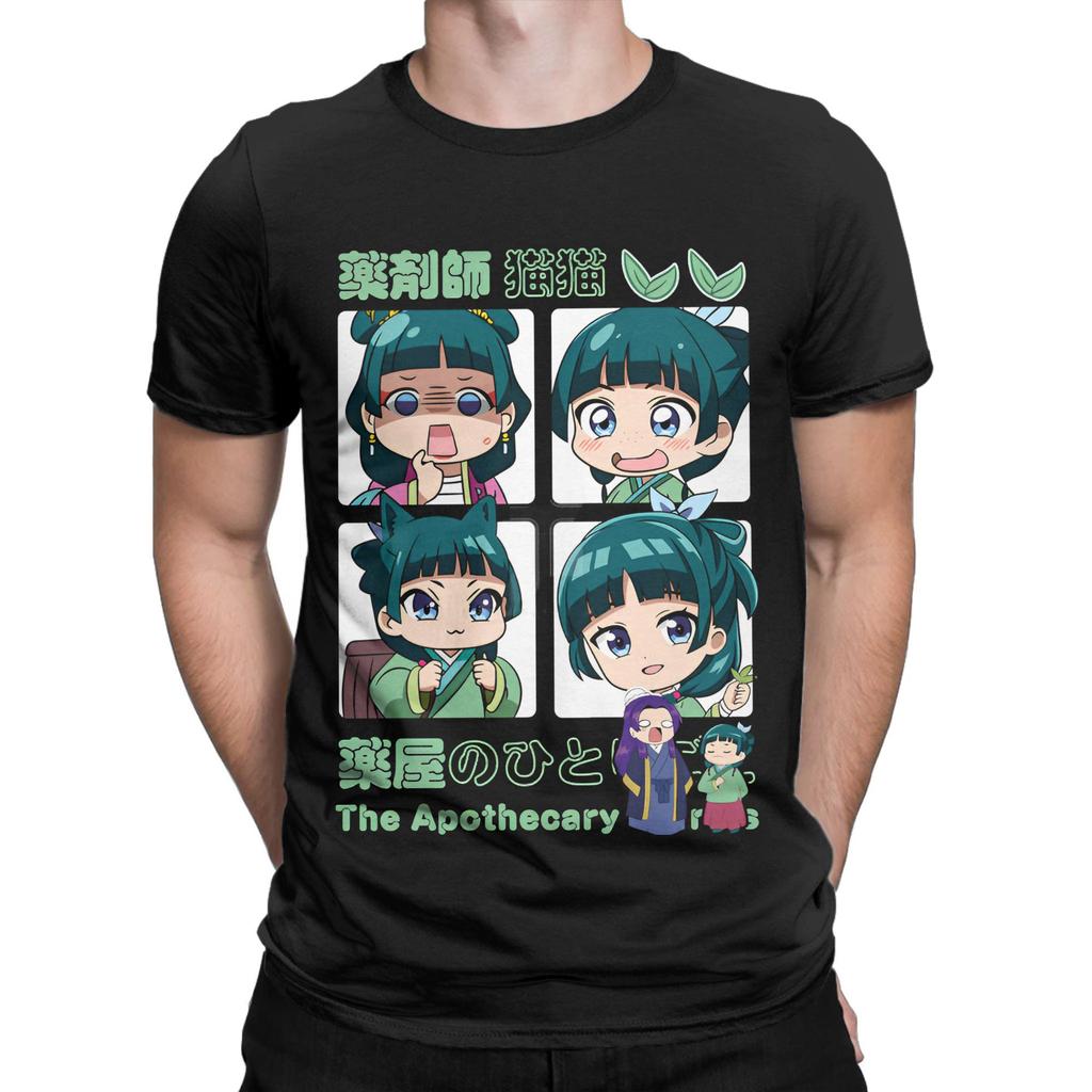 Men T-Shirt The Apothecary Diaries    Vintage Cotton Tees Short Sleeve Maomao T Shirts Round Neck Clothing Printing