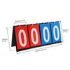 4-Digit Flip Scoreboard, PU Leather Portable Scoring Counter 6.3x14.2 Inch, Foldable Score Keeper for School, Tabletop Games and Daily Entertainment