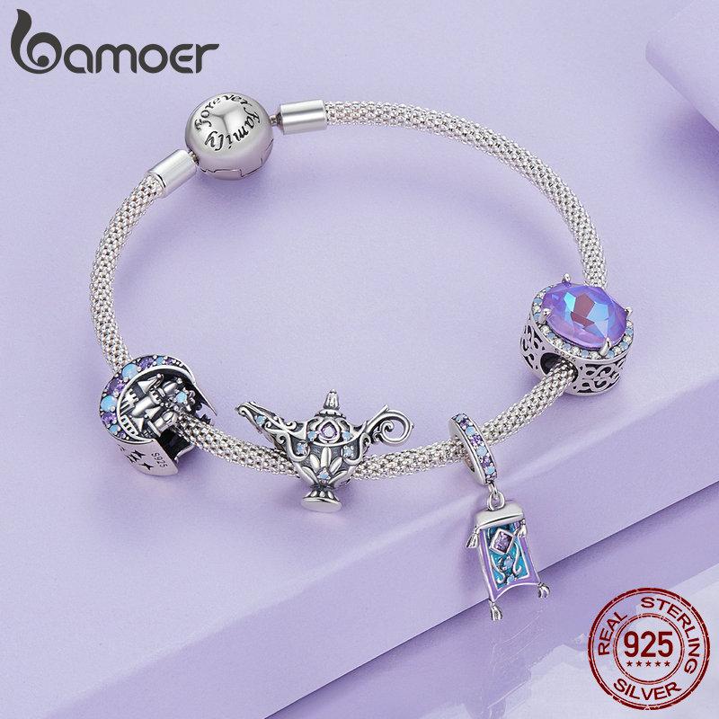 Bamoer 925 Sterling Silver Moonlight Jewels Charm Moonlight Castle Beads for Bracelet DIY Jewelry