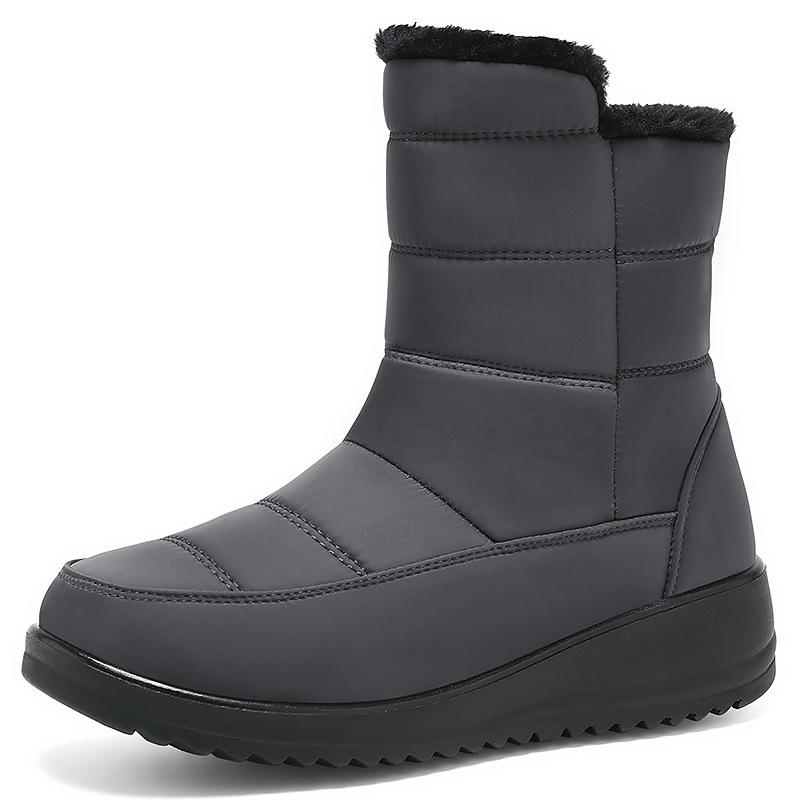 

Женские зимние ботильоны с подкладкой из искусственного меха, теплые водонепроницаемые ботинки для ходьбы и снега для женщин, нескользящие ботинки на платформе до середины икры с молнией 41