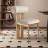Nordic Solid Wood Dining Chair with Upholstered Soft Backrest - Cotton & Linen Fabric, Designer Style for Home or Cafe Use