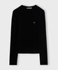 CHICKS Slim Fit Ribbed Round Knit Black