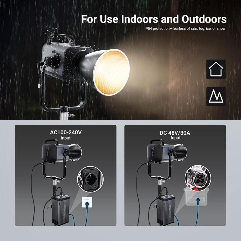 1200W Bi-Color COB LED Video Light AS1200B, UK Plug, Continuous Studio Lighting