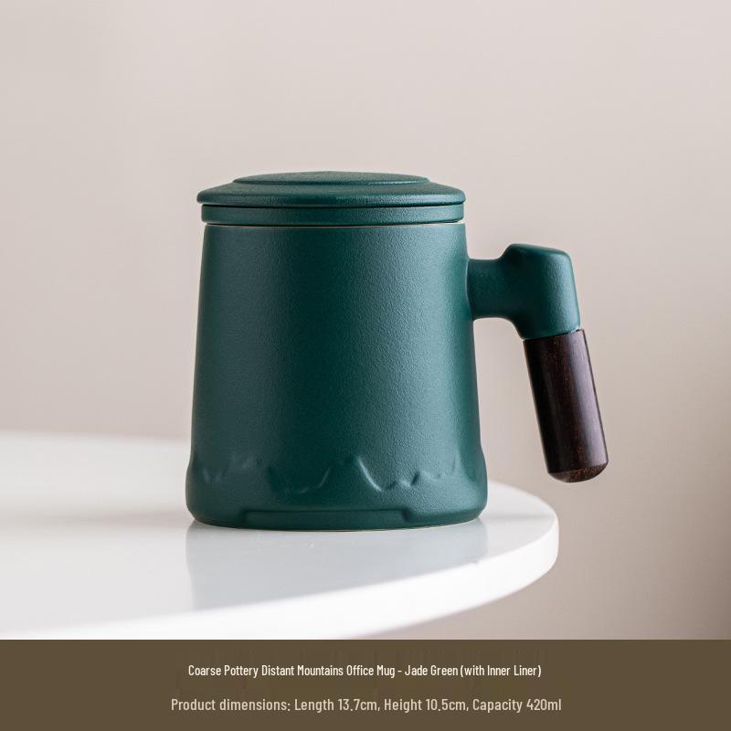 Ceramic Tea & Water Separation Mug with Lid and Filter - Ideal for Office or Personal Use, Perfect As a Business Gift