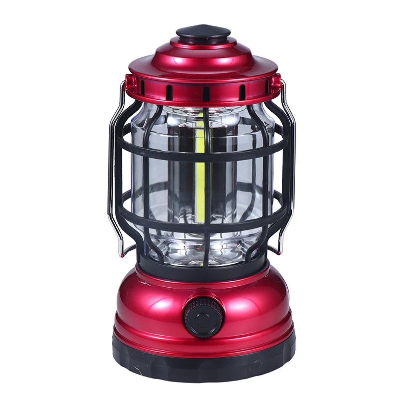 Solar Lantern Waterproof Camping Lantern Rechargeable Camping Light with Emergency Power Bank Flickering Flame Hanging LED Light