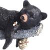 Cute Black Bear Cub Garden Statue, Tree Branch Decor with Honeycomb & Bee Accents for Outdoor Yard, Fence or Indoor Wall Decoration