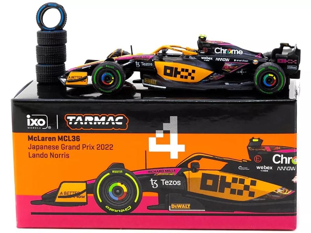 Tarmac Works McLaren Lando Norris Japonská GP 2022 IXO x Tarmac Lando Norris MiJo Limited 1/64 MCL36#4 [Položka]