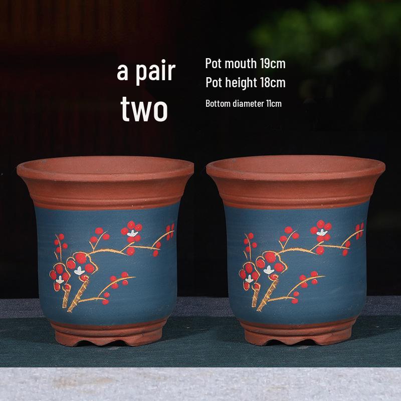 Extra Large Purple Clay Tall Flower Pot 2025 - Cylindrical Ceramic Design