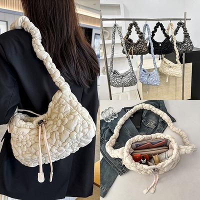 New Bubble Pleated Bag Women's New Foreign Style Underarm Bag Personalized Commuting Shoulder Messenger Bag