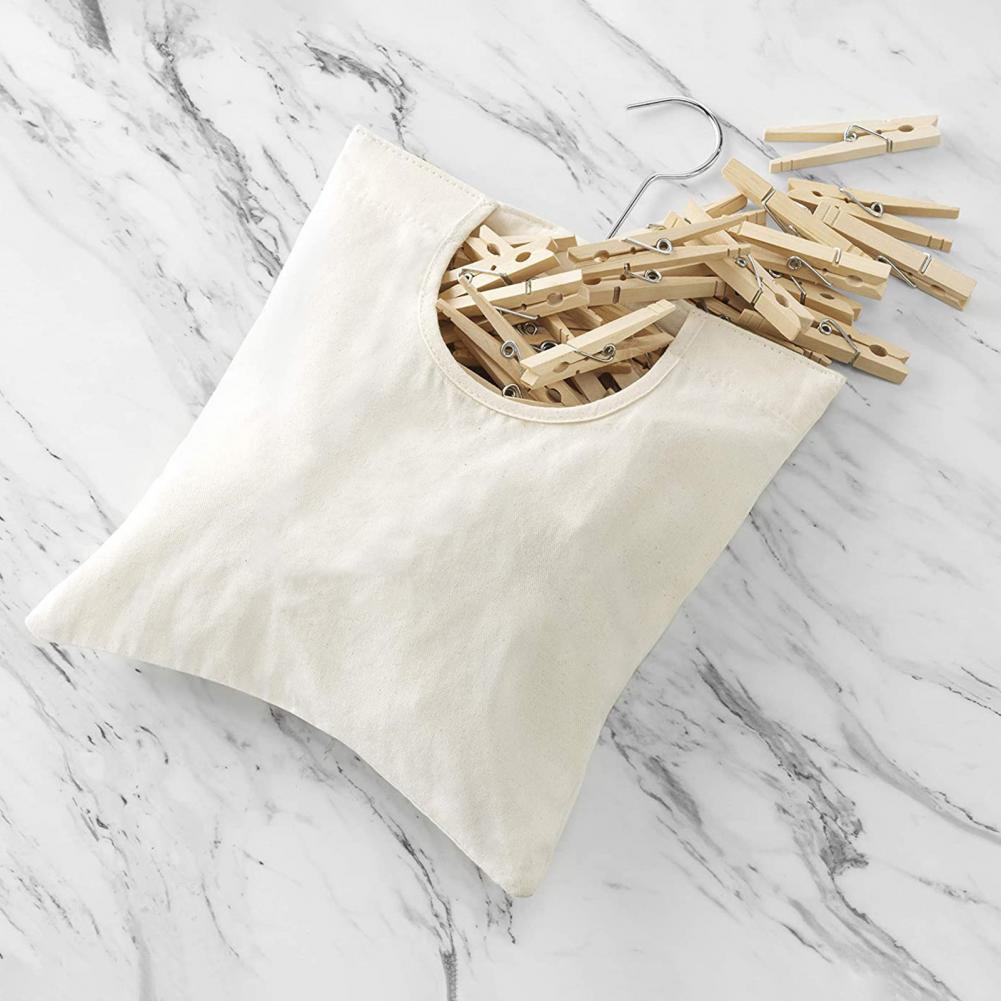 Clothespin Storage Bag Hangable Large Capacity Storage Hanging Pocket Polyester Portable Clothes Peg Storage Bag for Bedroom