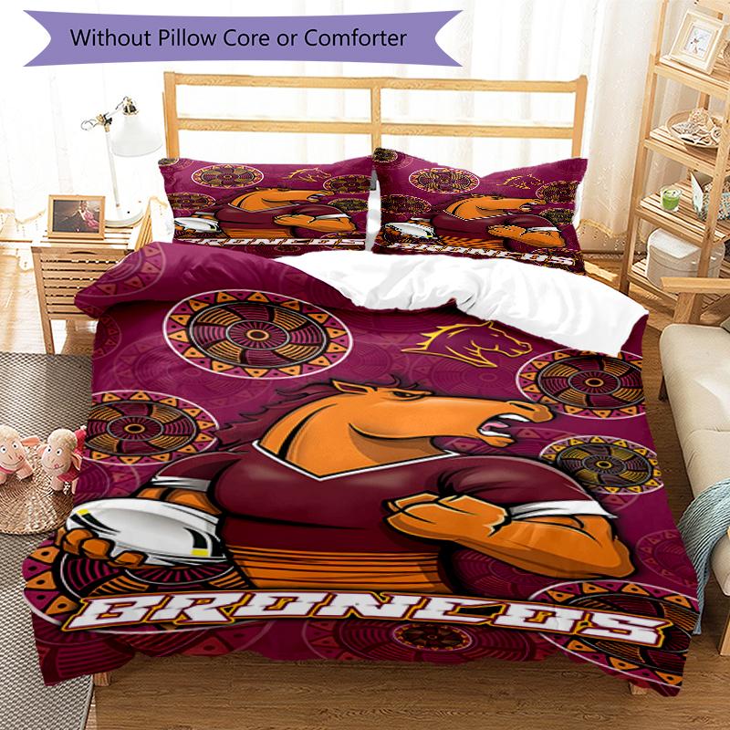 3pcs Football Team (45) Design Cover Set - HD Printed Bedding with 1 Cover and 2 Pillowcases - Perfect for Home and Dorm Decor